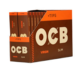 OCB VIRGIN PAPERS & TIPS UNBLEACHED SLIM