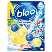 BLOO POWER CLEAR WATER TOILET RIM BLOCK LEMON