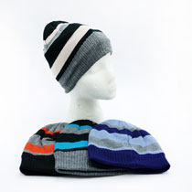 HAT BOYS BEANIE STRIPED LINED