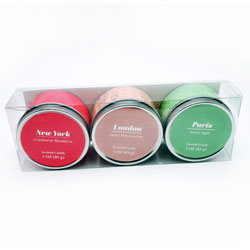 CANDLES TIN CITIES 3PK
