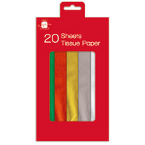 XMAS TISSUE PAPER 20 SHEETS ASST COLOURS