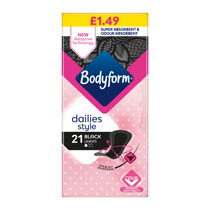 BODYFORM LINERS BLACK DAILIES