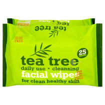 XBC FACE WIPES TEA TREE TWIN PACK