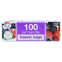 TIDYZ FREEZER BAGS TIE HANDLES XL BOXED B0262A
