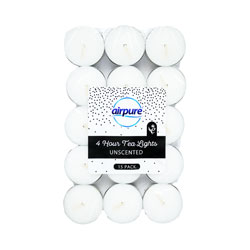 AIRPURE TEALIGHTS UNSCENTED 4 HOUR