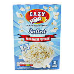 EAZYPOP MICROWAVE POPCORN SALTED 3PK