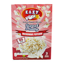 EAZYPOP MICROWAVE POPCORN SWEET&SALTY