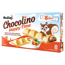 NUTINI CHOCO HAPPY TIME BARS 8PK(VE)