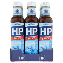 HP BROWN SAUCE GLASS BOTTLE