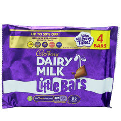 CADBURY DAIRY MILK LITTLE BARS 4PK