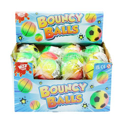 BALL RUBBER RAINBOW COLOURS 6CM