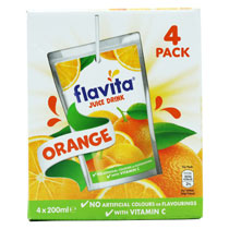 FLAVITA JUICE DRINK ORANGE 4PK