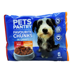 PETS PANTRY FAV CHUNKS GRAVY POUCH 4PK