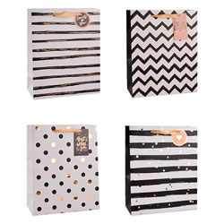 GIFT BAG MEDIUM FOIL BAG 4 ASST DESIGNS