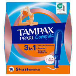 TAMPAX COMPAK PEARL SUPER PLUS