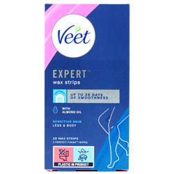 VEET EXPERT SENSITIVE LEG WAX STRIPS