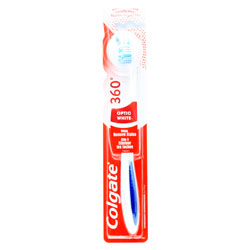 COLGATE TOOTHBRUSH MEDIUM 360 OPTIC WHITE