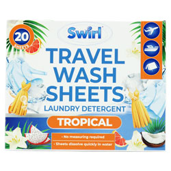 SWIRL TRAVEL LAUNDRY DETERGENT SHEETS TROP