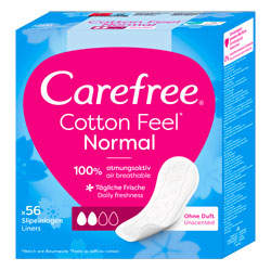 CAREFREE COTTON FEEL LINERS NORMAL UNSCENTED