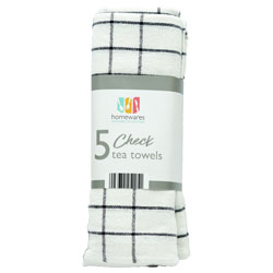 TEA TOWELS 5PK 45X60CM