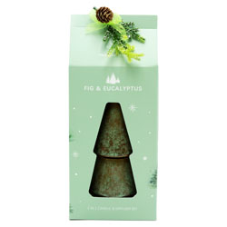 XMAS CERAMIC DIFFUSER & CANDLE FIG & EUCALYPTUS