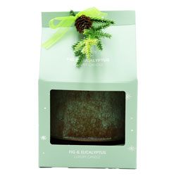 XMAS CANDLE CERAMIC FIG & SANDALWOOD 11.5X8CM