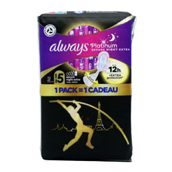 ALWAYS PLATINUM TOWEL SIZE 5 EXTRA NIGHT