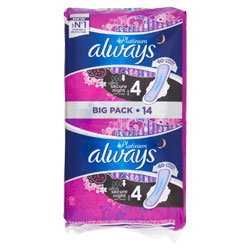 ALWAYS PLATINUM TOWEL SIZE 4 NIGHT WINGS