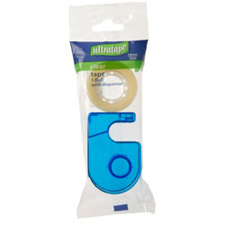 TAPE CLEAR ROLL & DISPENSER 33M