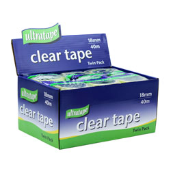 TAPE CLEAR TWIN PACK 40M