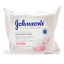 JOHNSONS FACE WIPES MAKE UP REFRESHING
