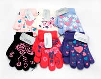 GLOVES GIRLS GRIPPER IN DISP