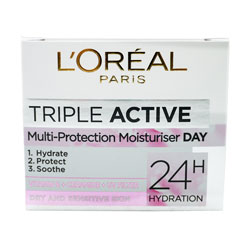 LOREAL TRIPLE ACTIVE CREAM DRY & SENSITIVE DAY